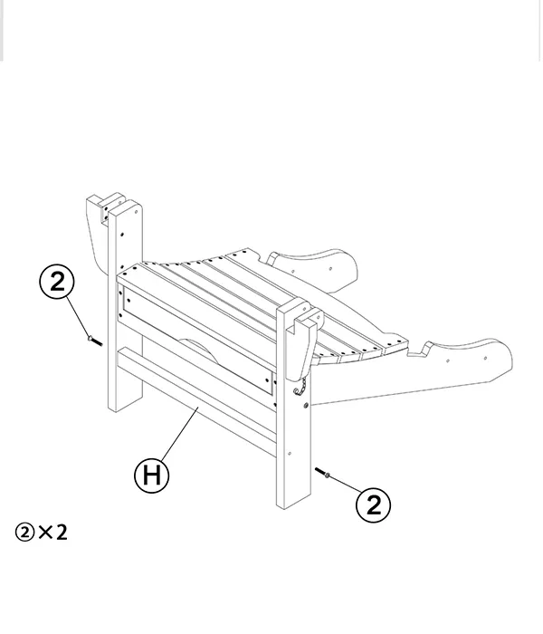Reclining Folding Adirondack Chair with Ottoman assembly step2