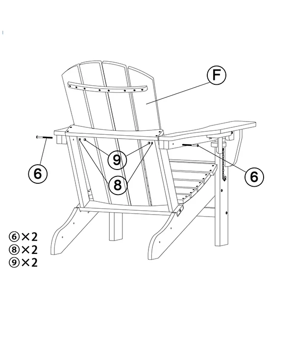 Reclining Folding Adirondack Chair with Ottoman assembly step5