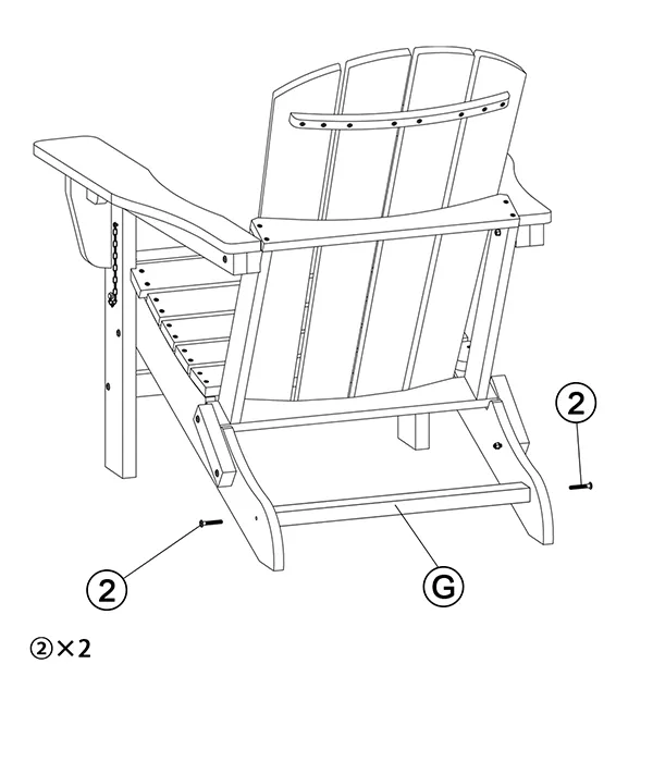 Reclining Folding Adirondack Chair with Ottoman assembly step7