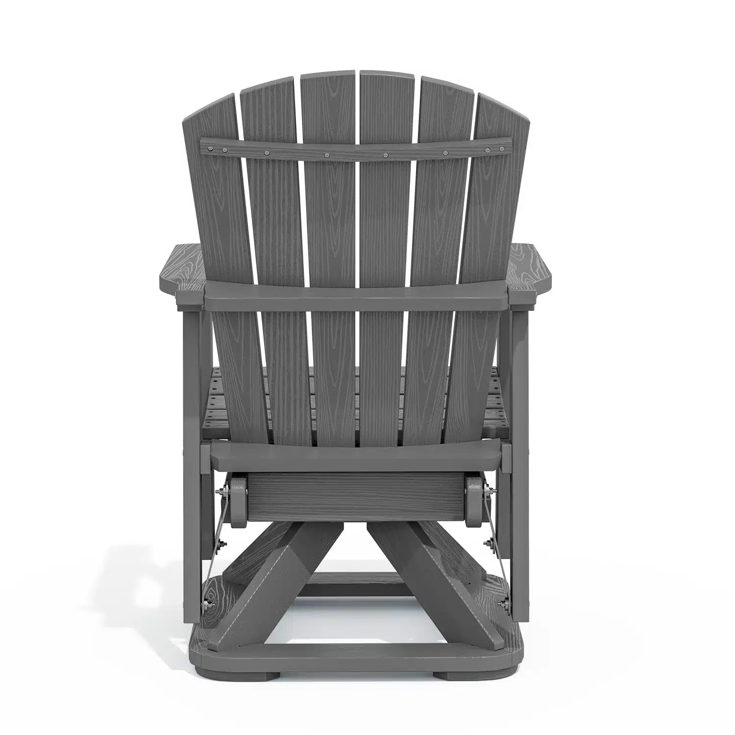 Close-up of a child and dog in Adirondack chair with parent nearby
