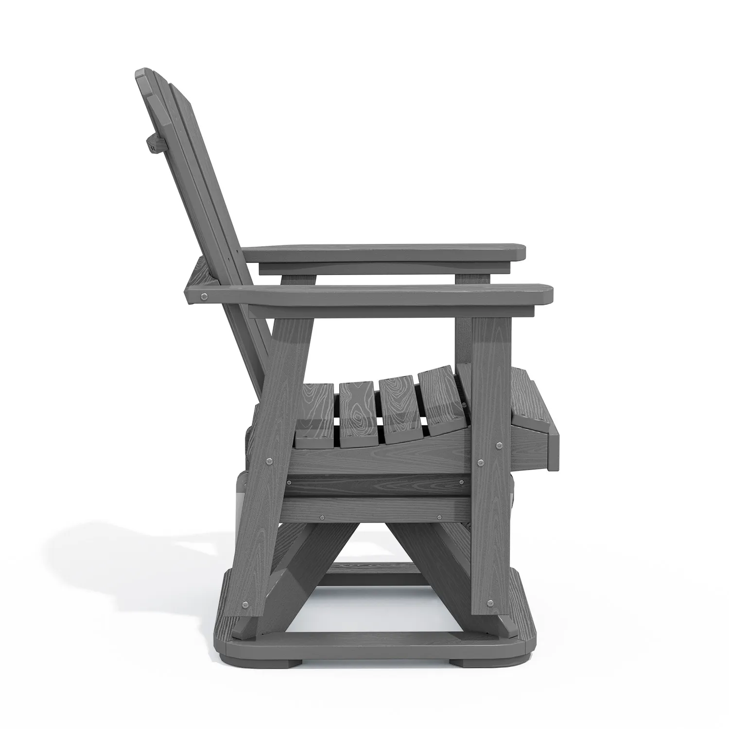 Technical diagram with measurements for an Adirondack chair including dimensions