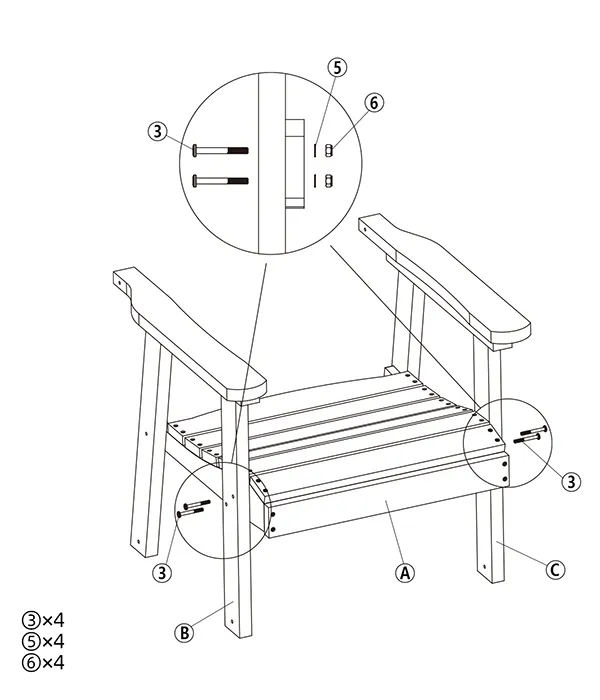 Traditional-Adirondack-Swivel-Glider-Chair-assembly-step(2)