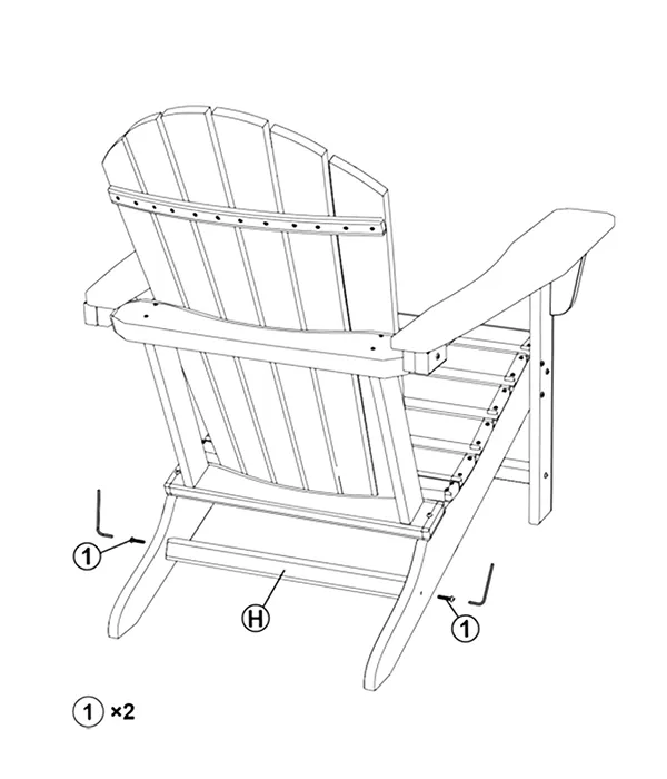 Traditional Curveback Adirondack Chair assembly step4