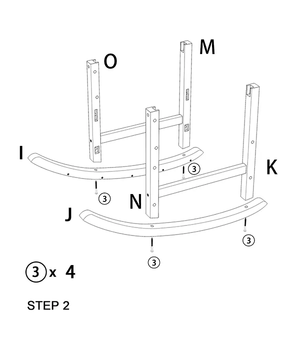 Traditional Porch Rocking Chair assembly step2