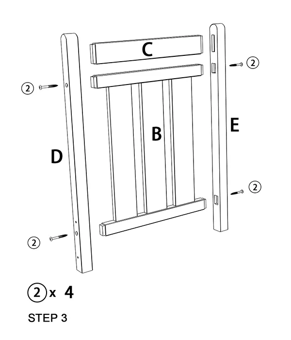 Traditional Porch Rocking Chair assembly step3