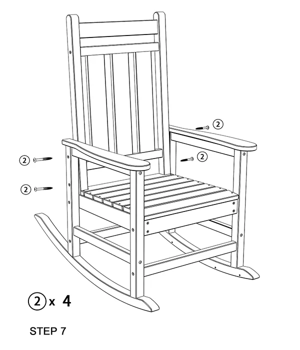 Traditional Porch Rocking Chair assembly step7