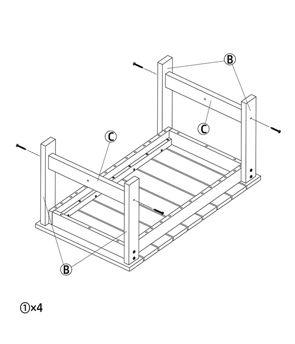 URBAN-HDPE-Outdoor-Coffee-Table-assembly-step(2)
