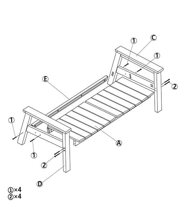 URBAN-HDPE-Outdoor-Low-back-Loveseat-Bench-assembly-step(1)
