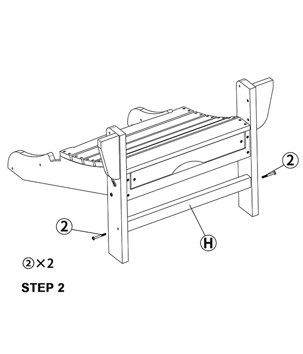 Versatile Folding Adirondack Rocking Chair assembly step2