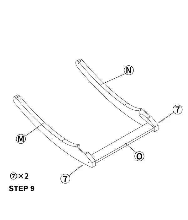 Versatile Folding Adirondack Rocking Chair assembly step9