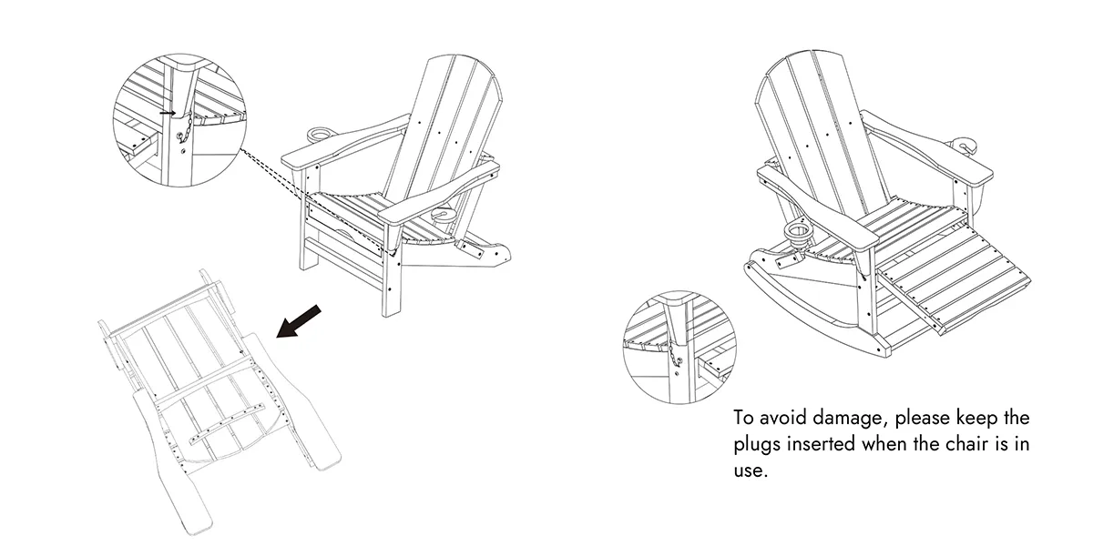 Versatile Folding Adirondack Rocking Chair folding
