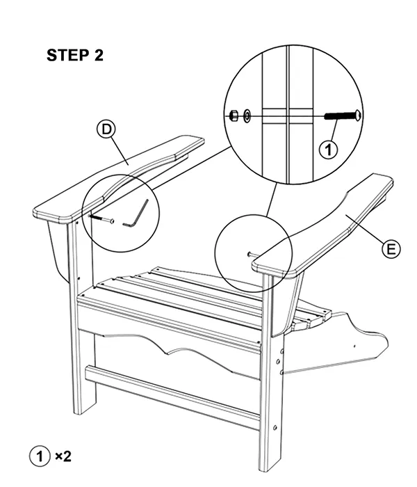 Vintage Poly Adirondack Chair assembly step2