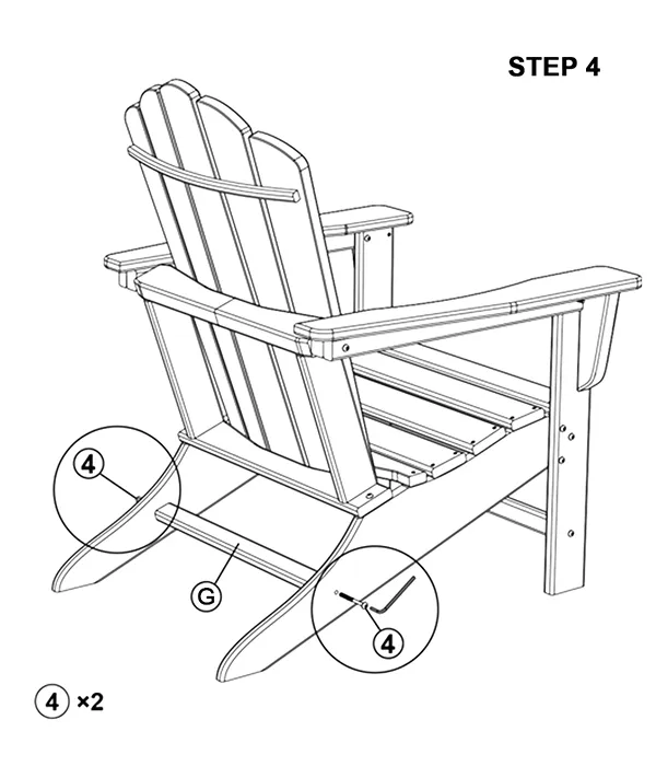 Vintage Poly Adirondack Chair assembly step4