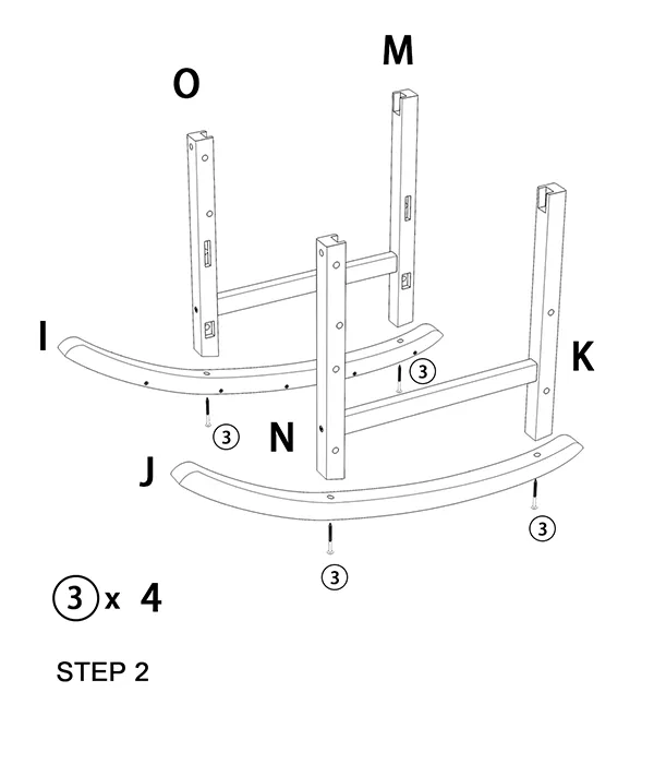 Vintage Porch Rocking Chair assembly step2