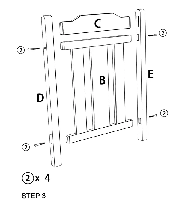 Vintage Porch Rocking Chair assembly step3