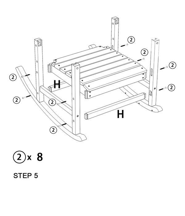 Vintage Porch Rocking Chair assembly step5