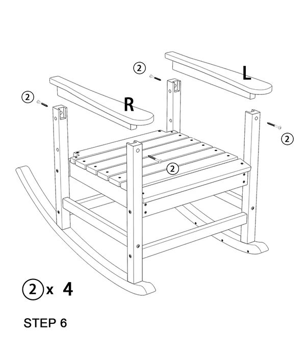 Vintage Porch Rocking Chair assembly step6