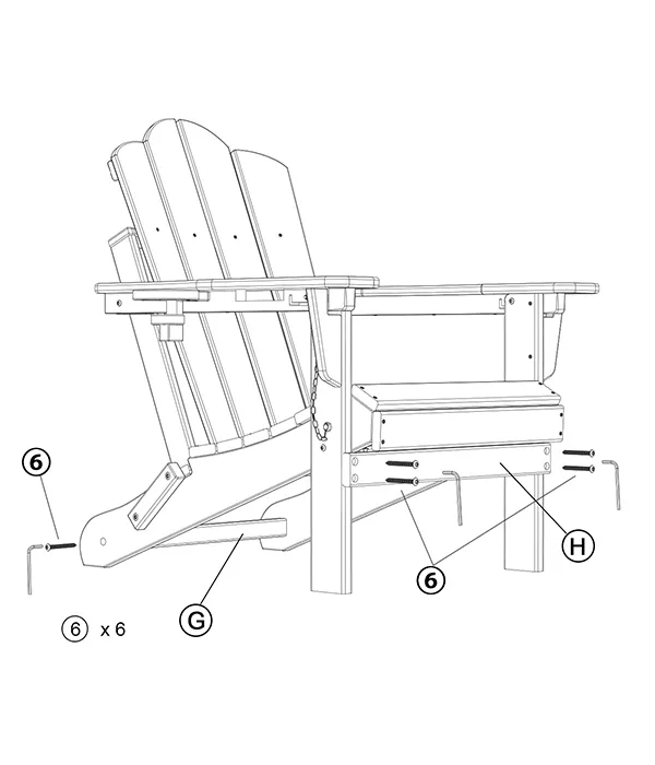 Vintage Reclining Folding Adirondack Chair assembly step4 1
