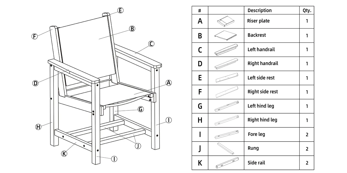 parts-of-GRANGE-Outdoor-Sling-Dining-Armchair