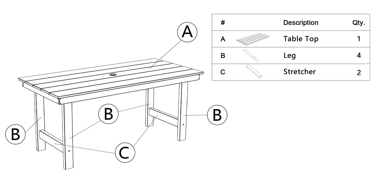 parts of Grange Dining Table
