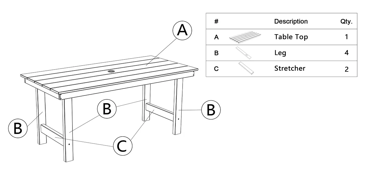 parts of Grange Outdoor Dining Table