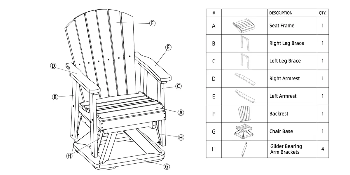 parts-of-Traditional-Adirondack-Swivel-Glider-Chair