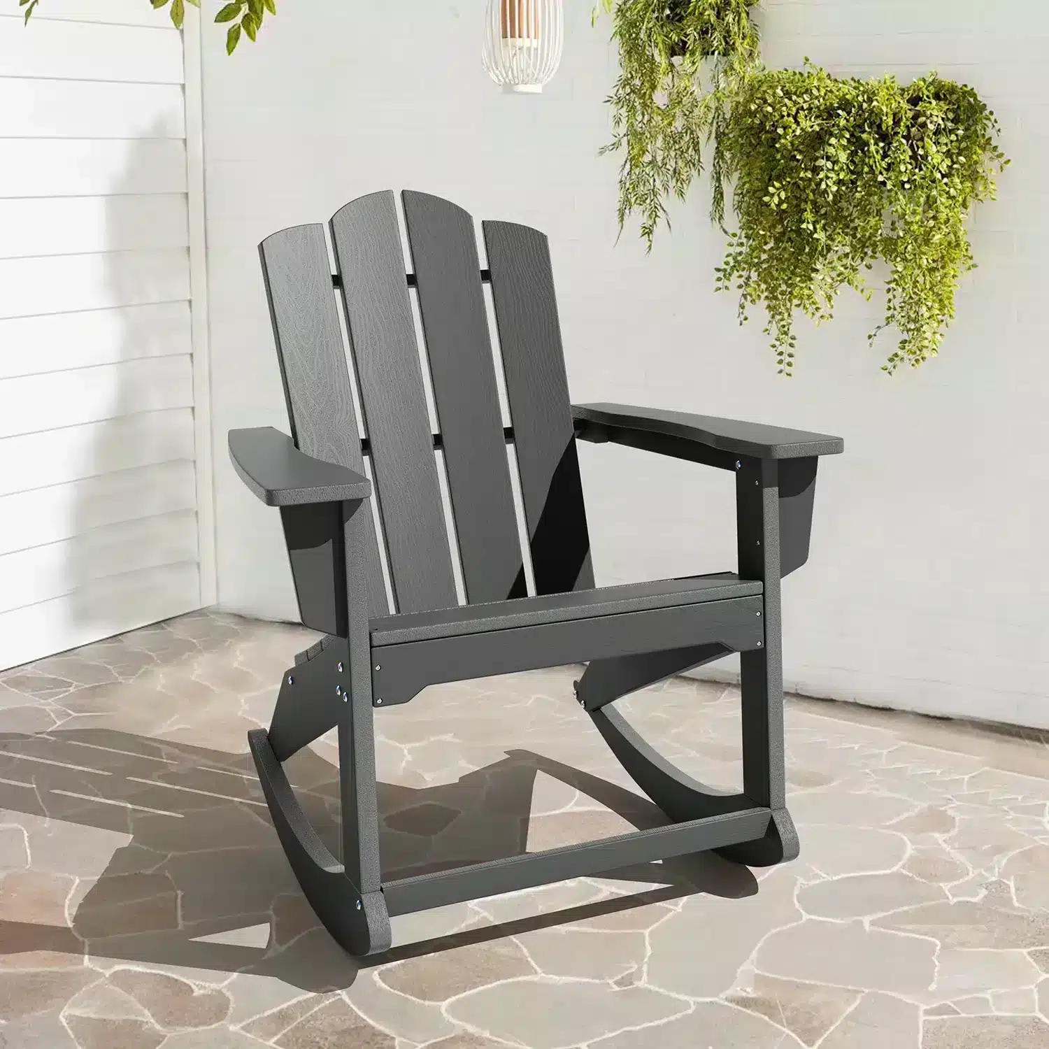 Vintage Outdoor Poly Rocking Chair on the Porch