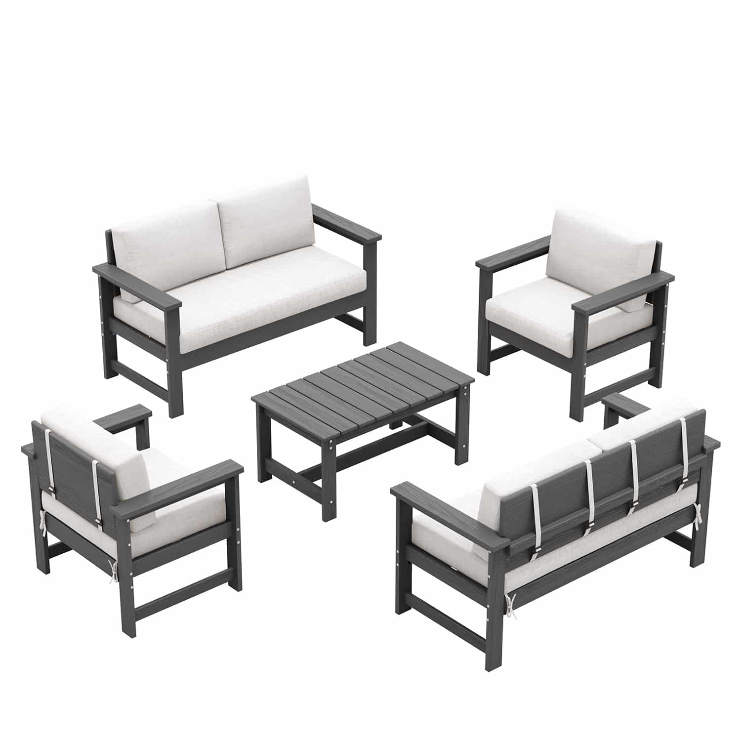 MANOIR Outdoor 5-Piece Sofa Set with Coffee Table