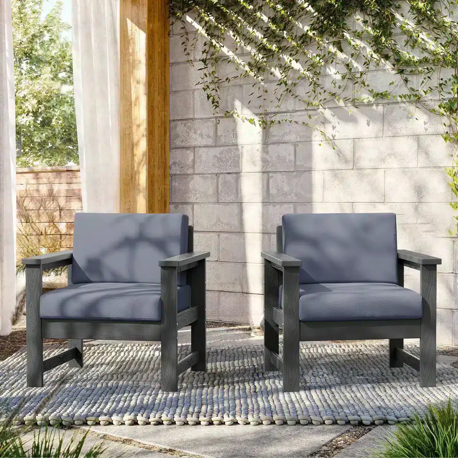 Outdoor Deep Seating Chair Set on the Porch