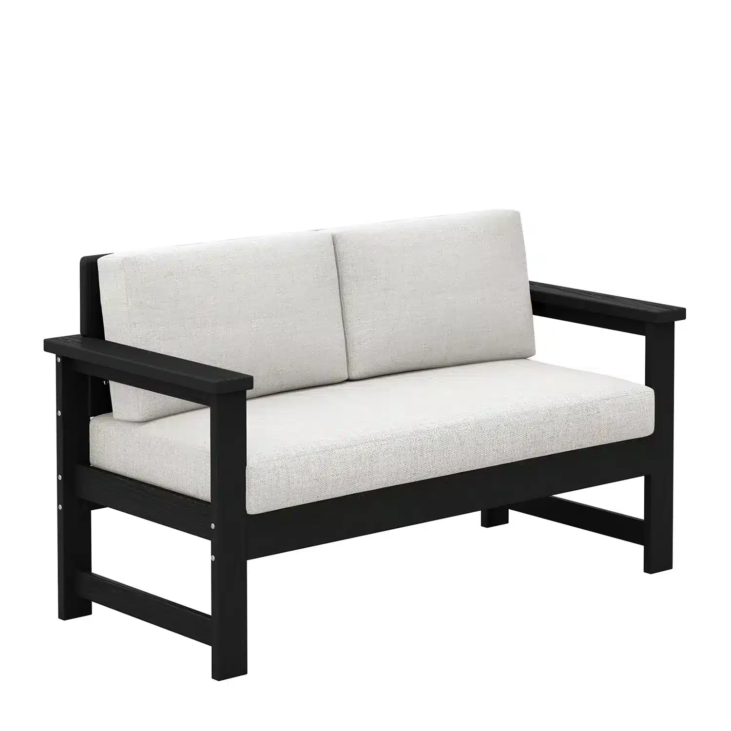 HDPE Outdoor Weather Resistant Deep Seating Sofa Loveseat - Black, Dark Gray, Navy