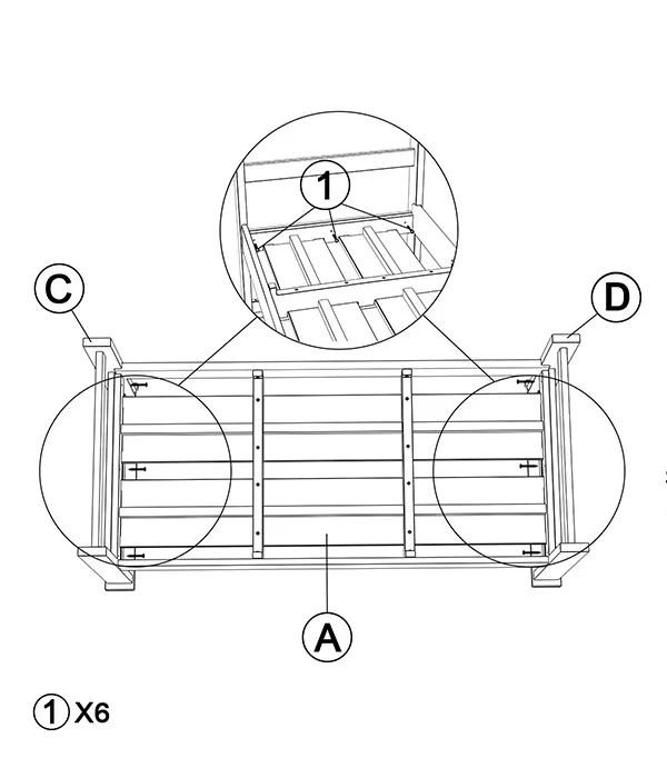 MANOIR Outdoor Deep Seating Sofa Loveseat assembly step1