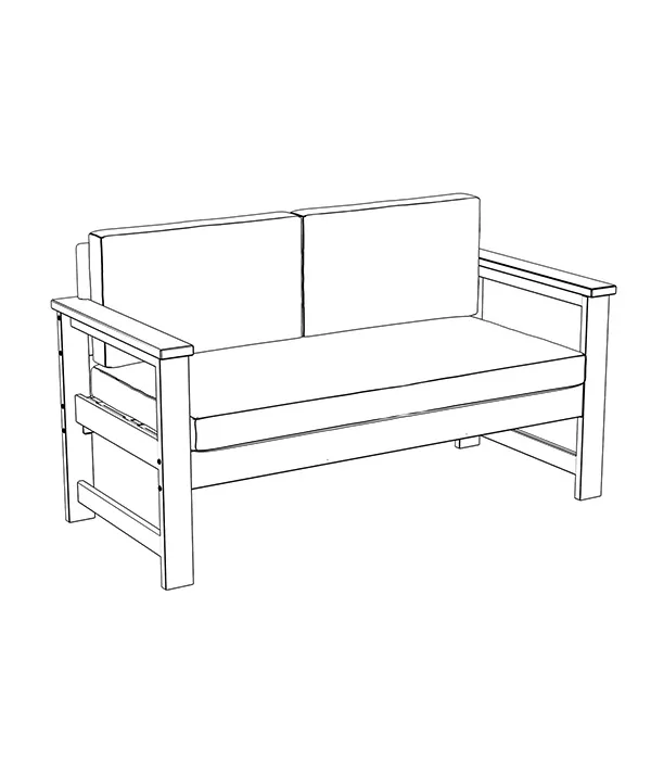 MANOIR Outdoor Deep Seating Sofa Loveseat assembly step5