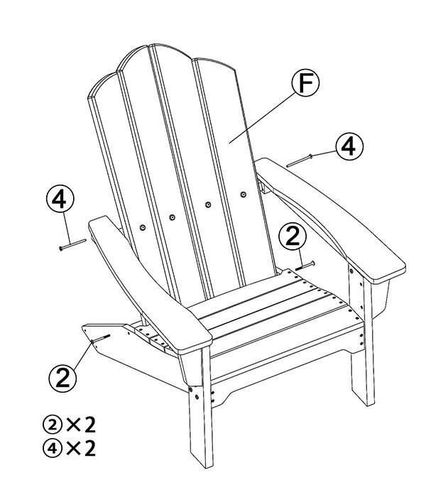 Vintage Poly Outdoor Adirondack Rocking Chairs assembly step3