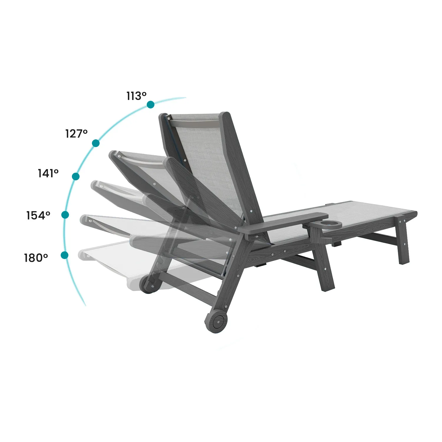 Adjustable Outdoor Oversized Chaise Lounge