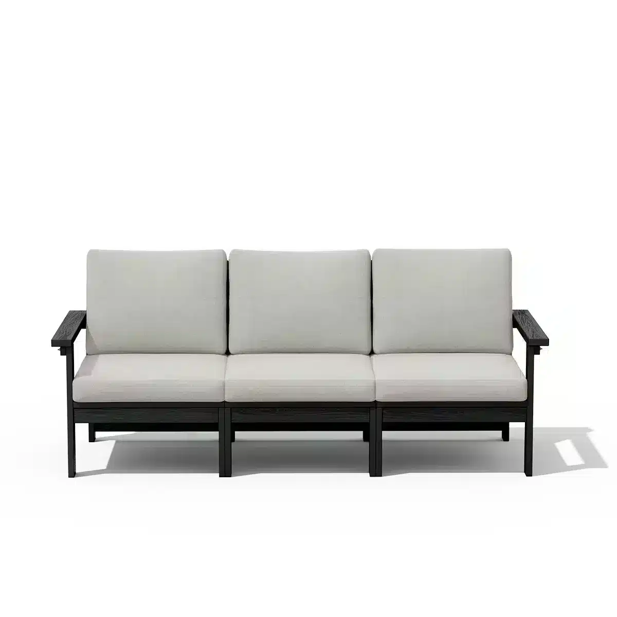SERWALL Poly 3-Seats Outdoor Couch Sofa Bench Waterproof Deep Seating - Black, Dark Gray, Navy