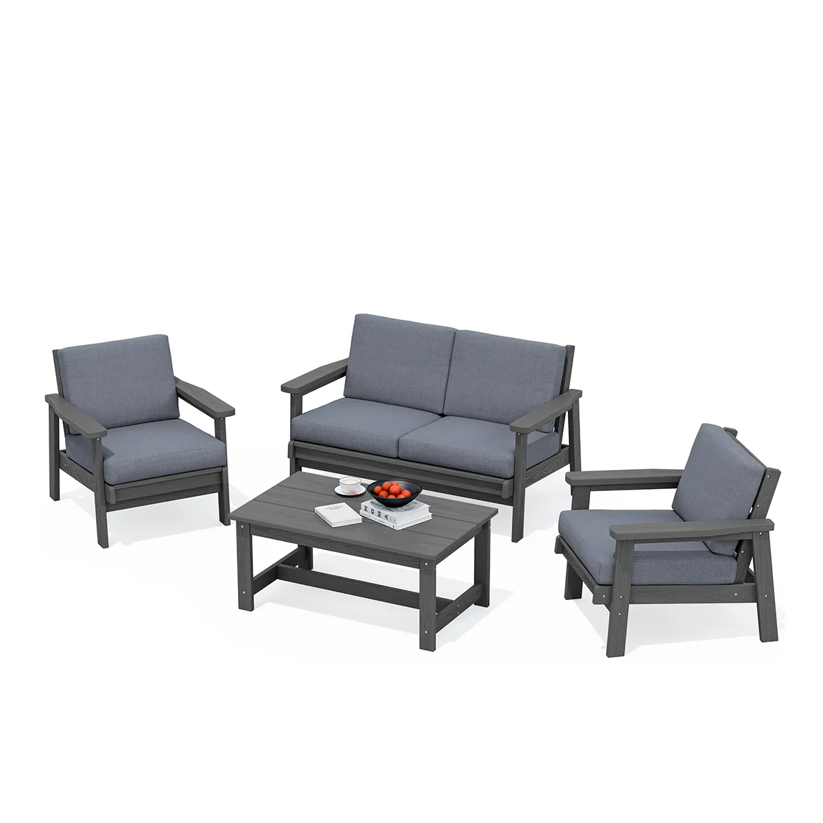 Dark Gray Serwall Outdoor 4-Piece Sofa Set