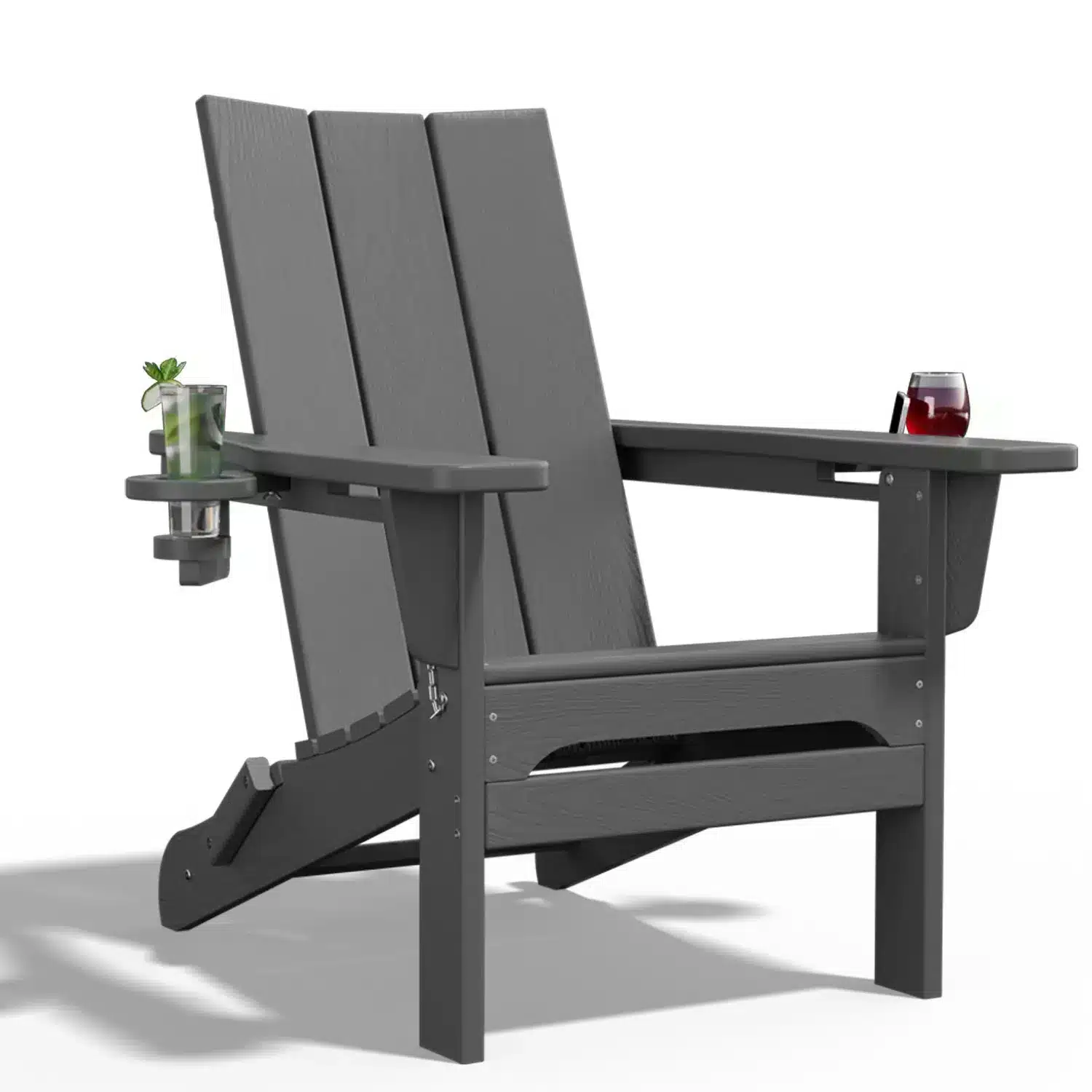 Modern Curveback Adirondack Chair with Two Cup Holder