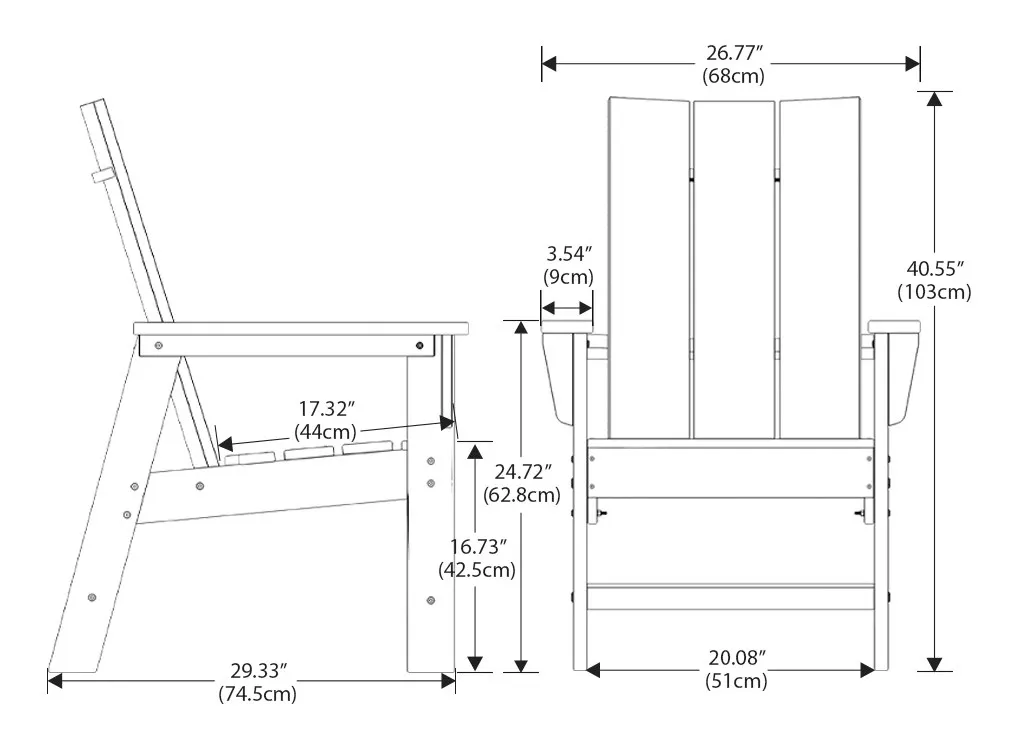 Modern Outdoor Dining Chair Dimension