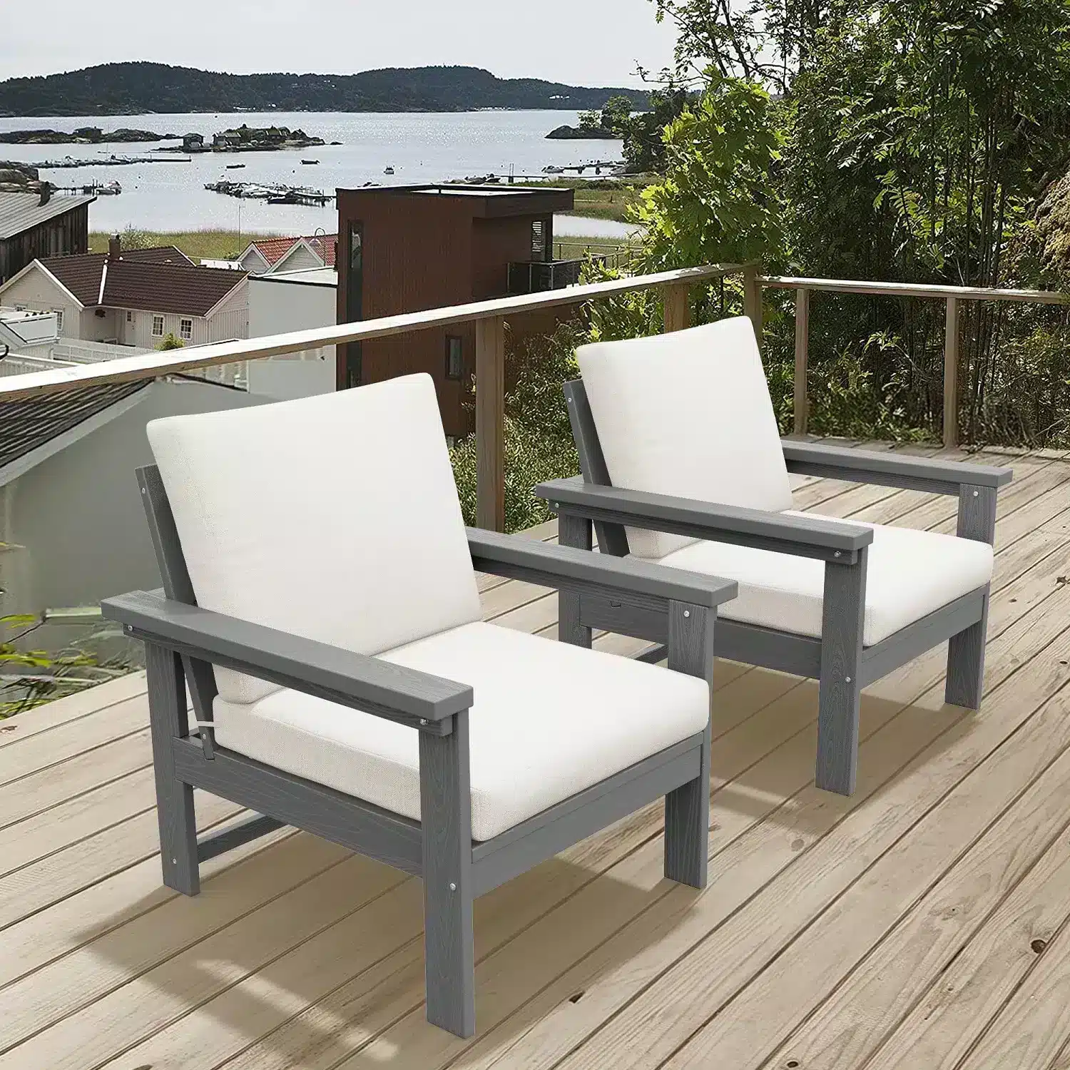 Outdoor Club Chair Set of 2 on the Balcony