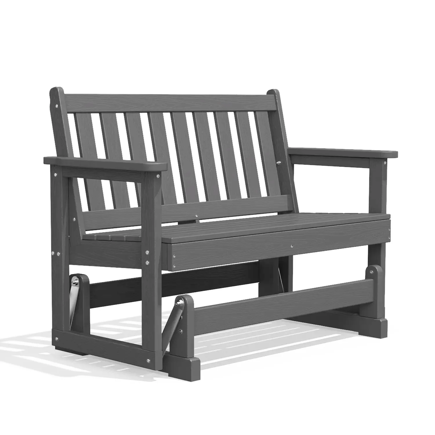 Traditional Adirondack Swivel Glider Bench