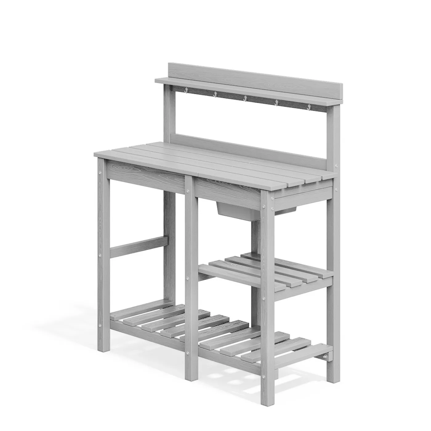YITAHOME Outdoor Potting Bench - Garden Workstation With Drawer & Storage Shelf