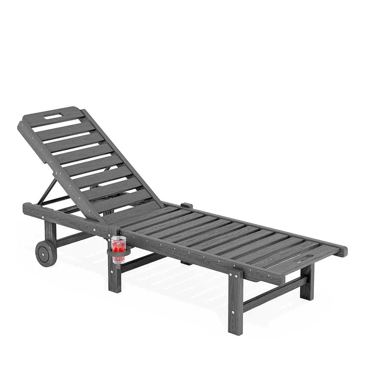 Serwall 78" Adjustable Outdoor Plastic Chaise Lounge Chairs