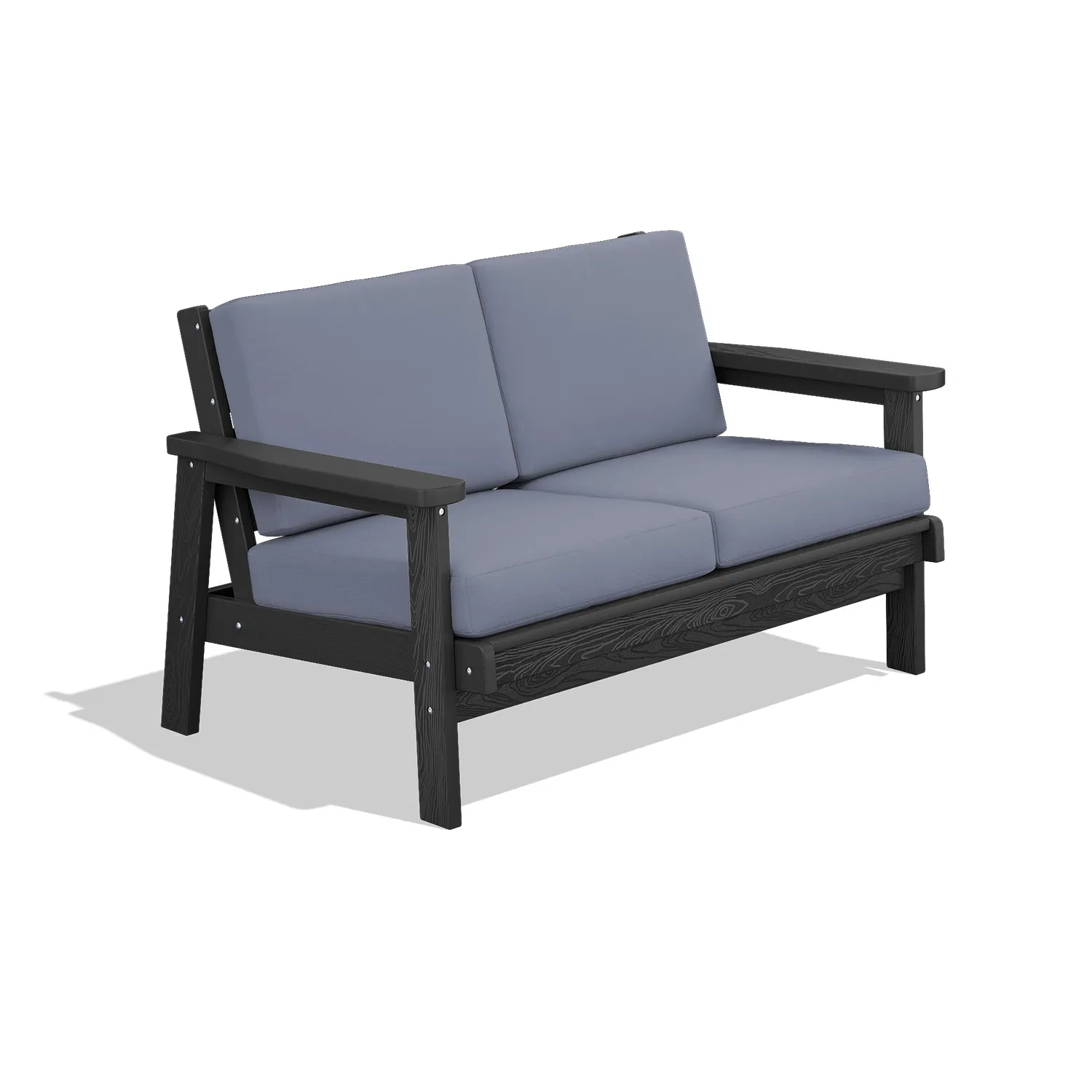 Outdoor Poly Deep Seating Sofa Loveseat - Black, Dark Gray, Navy