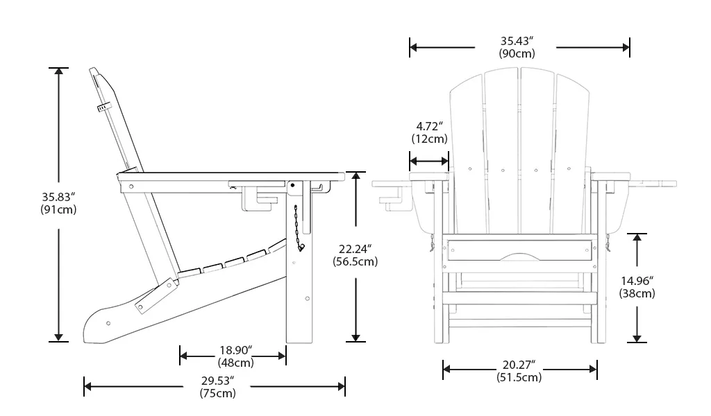 Poly Adirondack Chair Dimension
