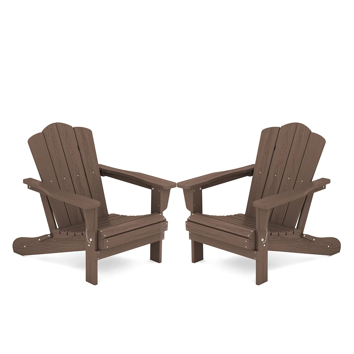 Vintage HDPE Folding Adirondack Chair - Brown Set of 2