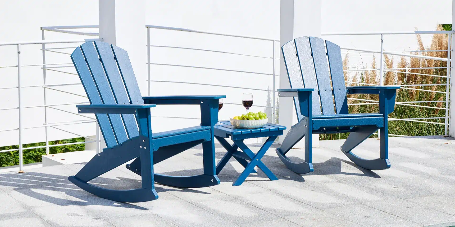 rocking chairs on the deck