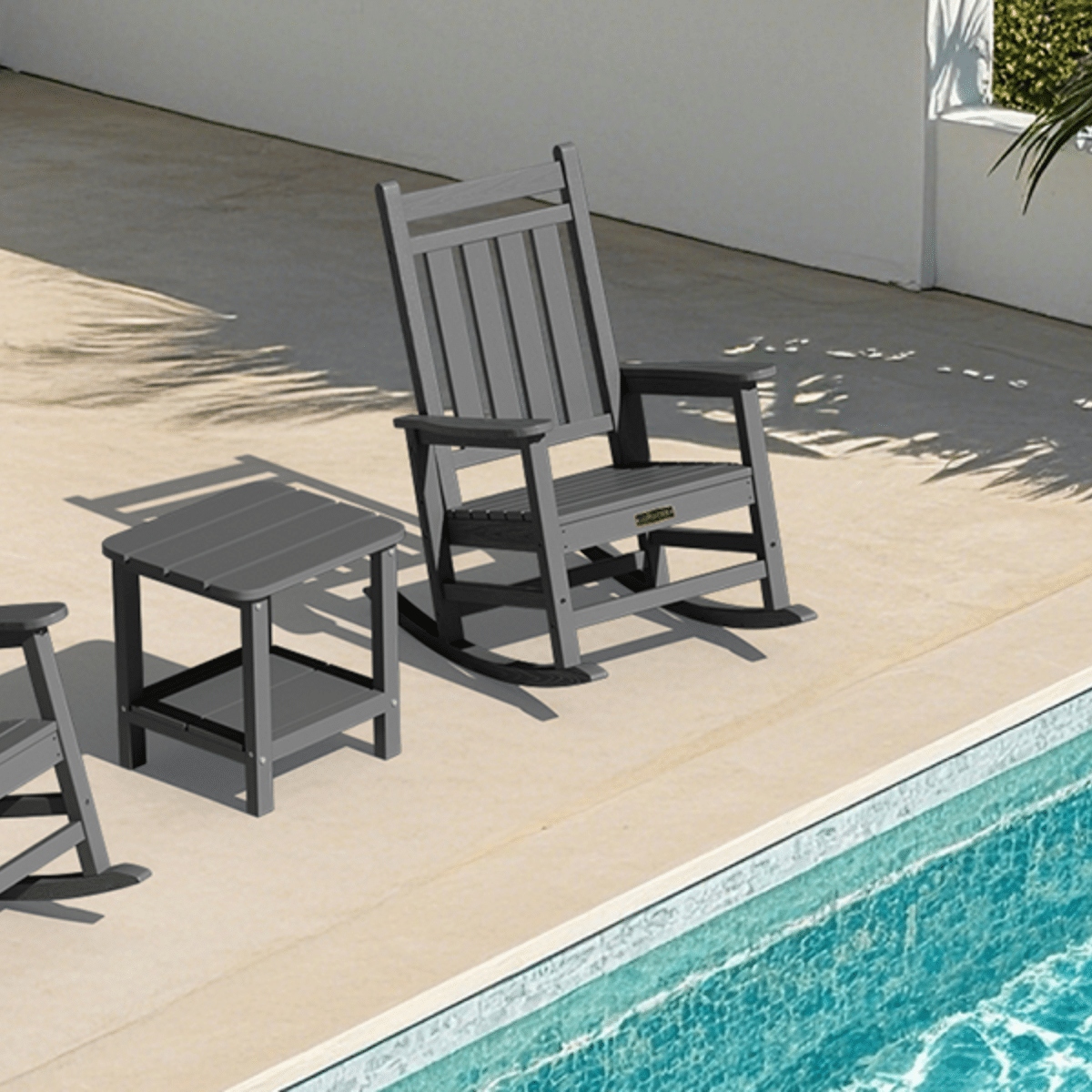 oversized hdpe outdoor rocking chair with cushion - image 2 Oversized HDPE Outdoor Rocking Chair with Cushion - Image 2