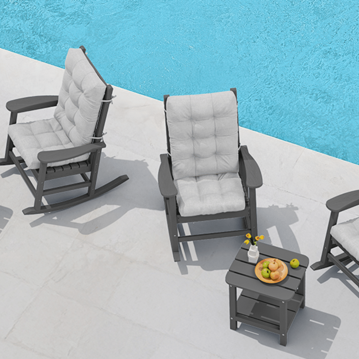 oversized hdpe outdoor rocking chair with cushion - image 3 Oversized HDPE Outdoor Rocking Chair with Cushion - Image 3