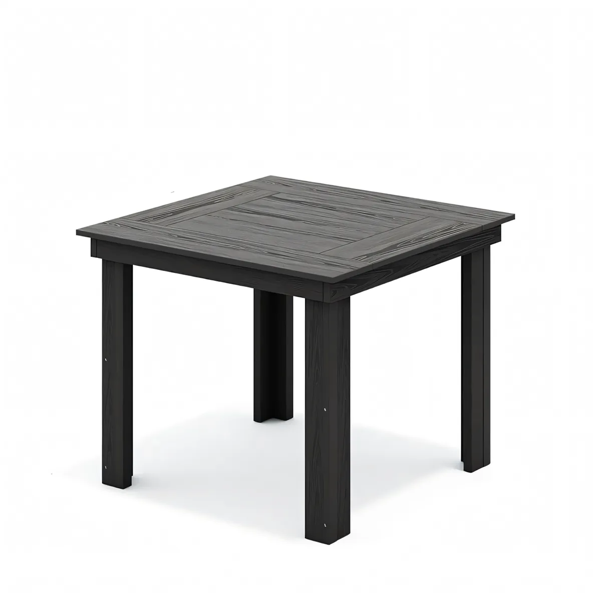 SERWALL HDPE Poly 36" Poly Outdoor Square Dining Table with Umbrella Hole - Black, Dark Gray, Navy