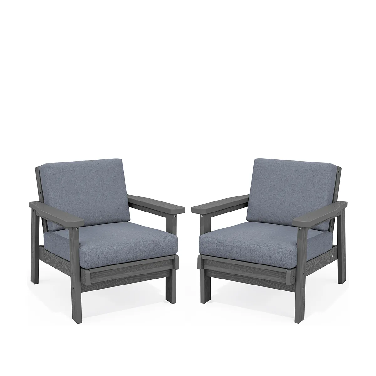 LAKEBAY Outdoor Poly Sofa Armchairs Set of 2